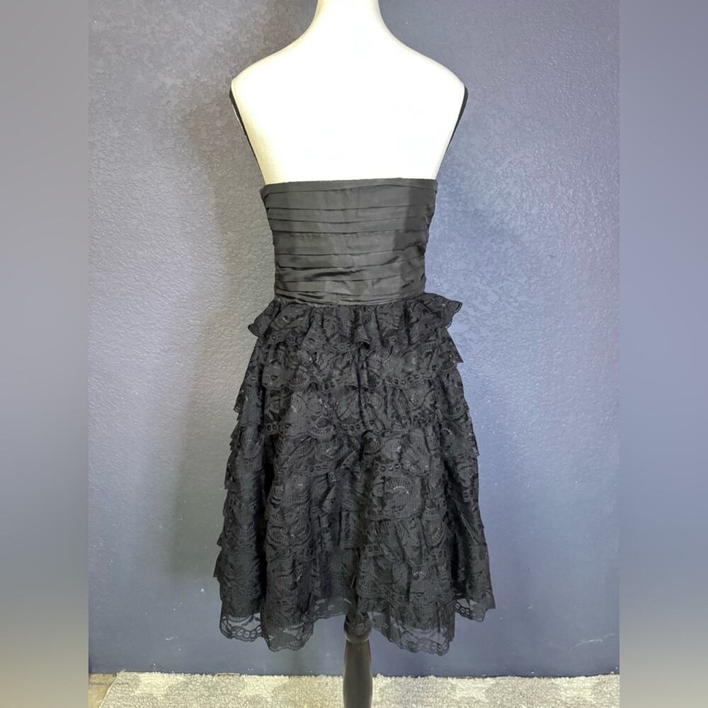 Betsey Johnson Evening Black Strapless Dress with Bow & Lace | Size 10 - Picture 4 of 5